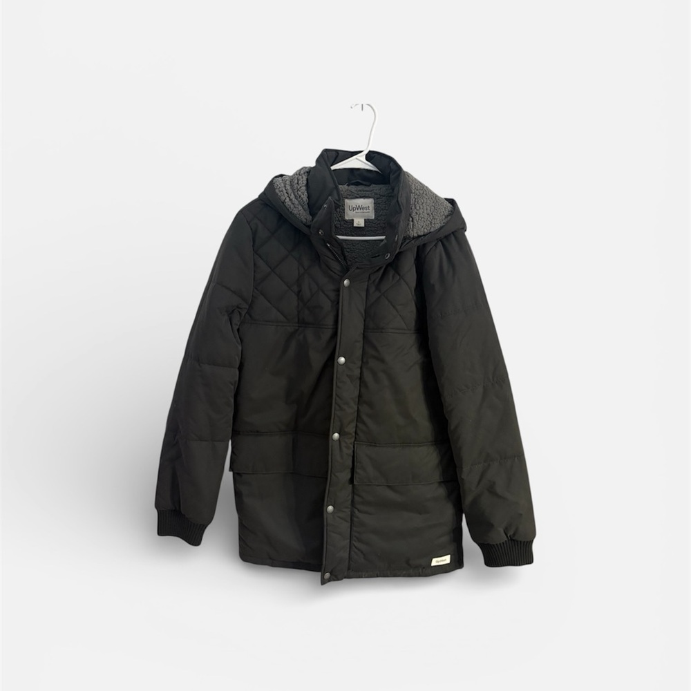 Men’s UpWest Charcoal Sherpa-Lined Jacket Size Small